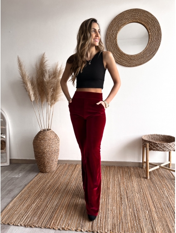 Pantalon Copo velvet burdeo