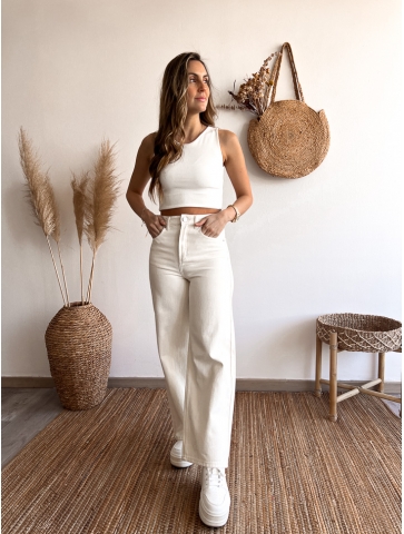 Pantalon Lea crema