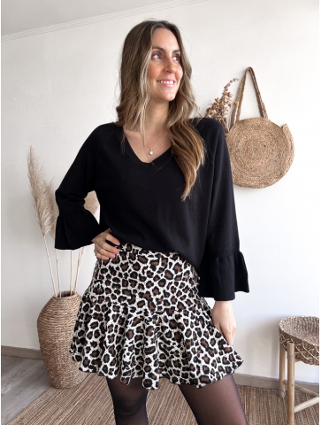 Falda Keni print blanca