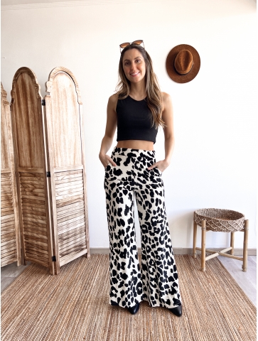 Pantalon Palazzo Velvet Print