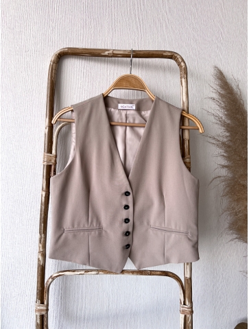 Gilet Gari taupe