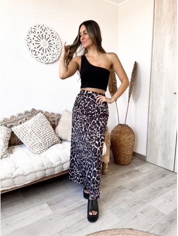 Falda Rita print gris