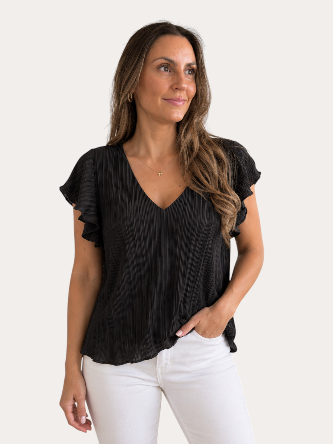 Polera Anís plisada