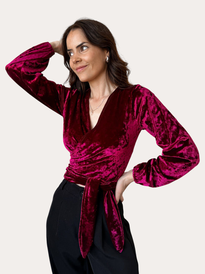 Top Cami velvet burdeo