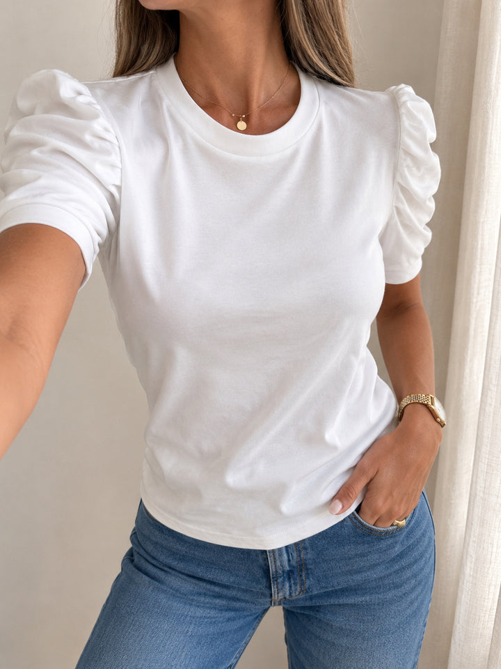 Polera manga abollonada Tita