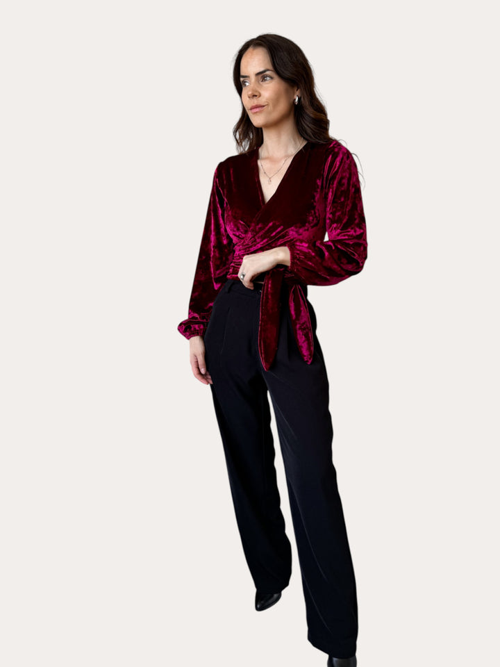 Top Cami velvet burdeo