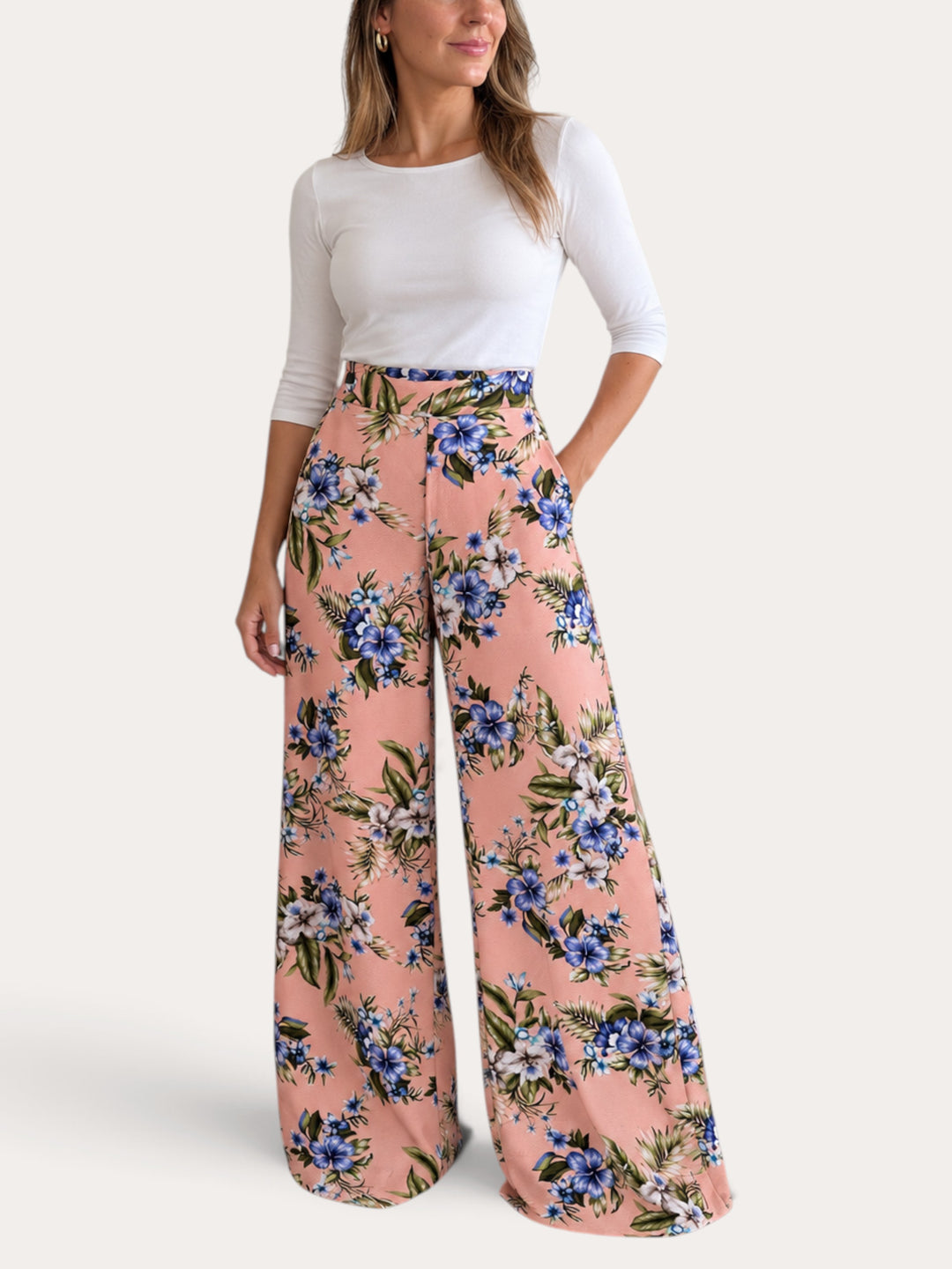 Pantalon palazzo Lali rose