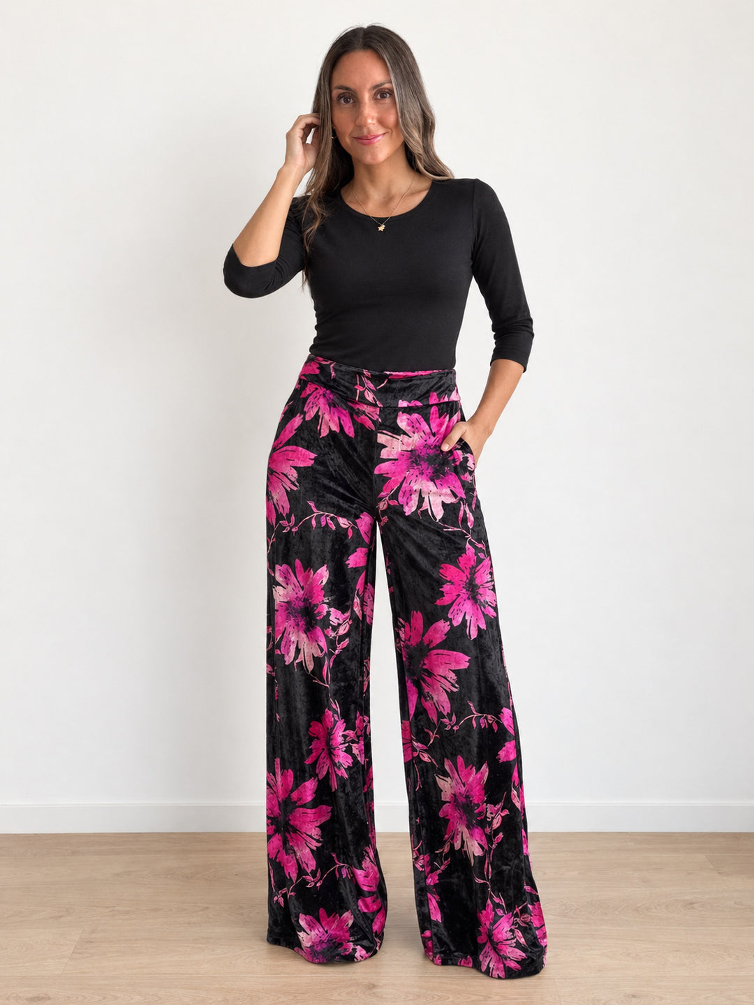 Pantalon Palazzo Velvet Flor