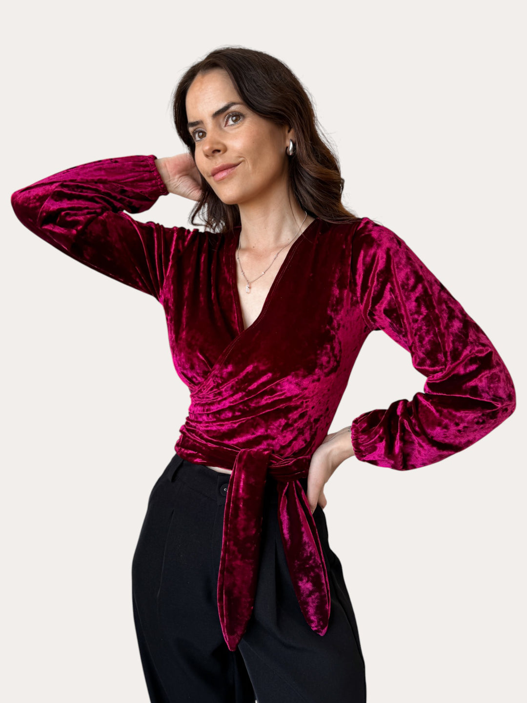 Top Cami velvet burdeo