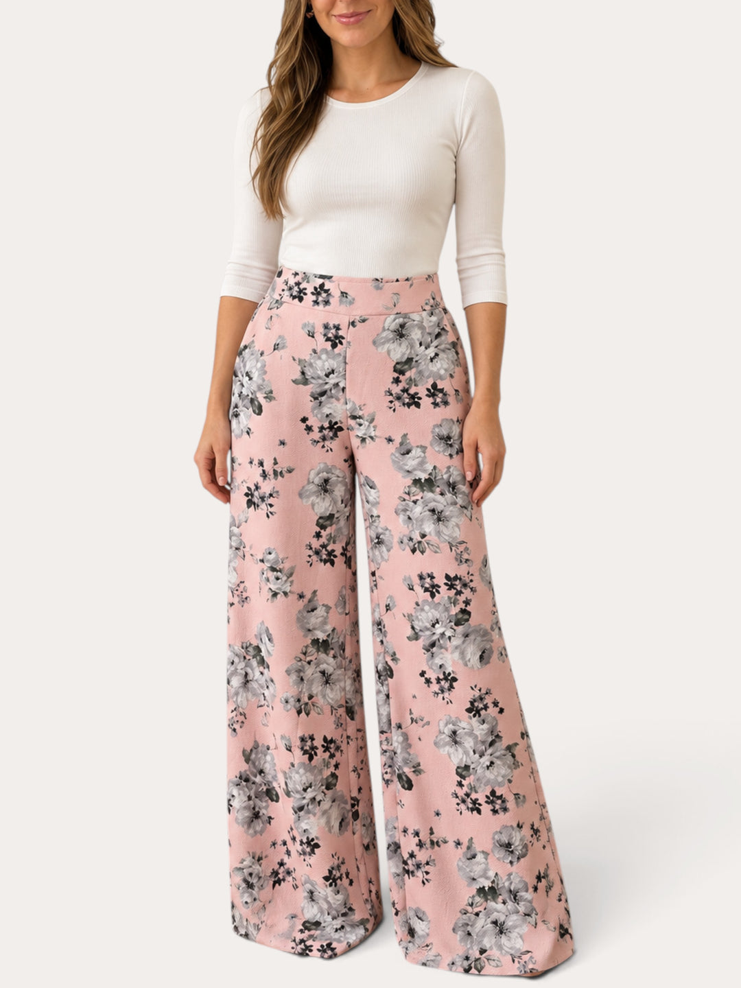 Pantalón Palazzo bolsillo flor
