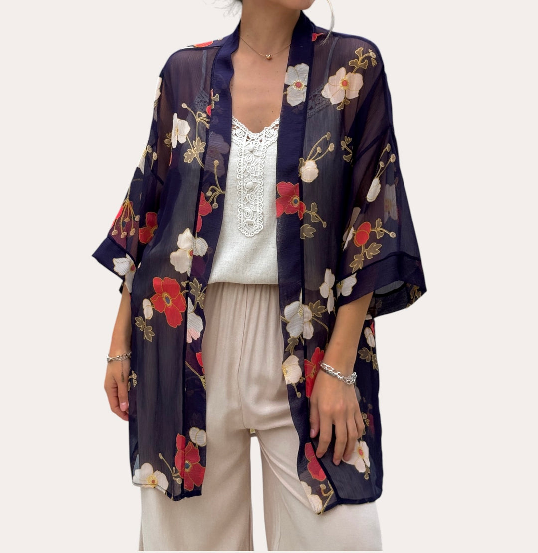 Kimono Cielo azul marino