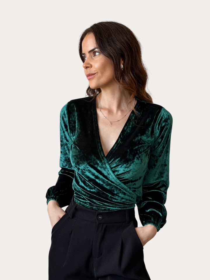 Top Cami velvet verde