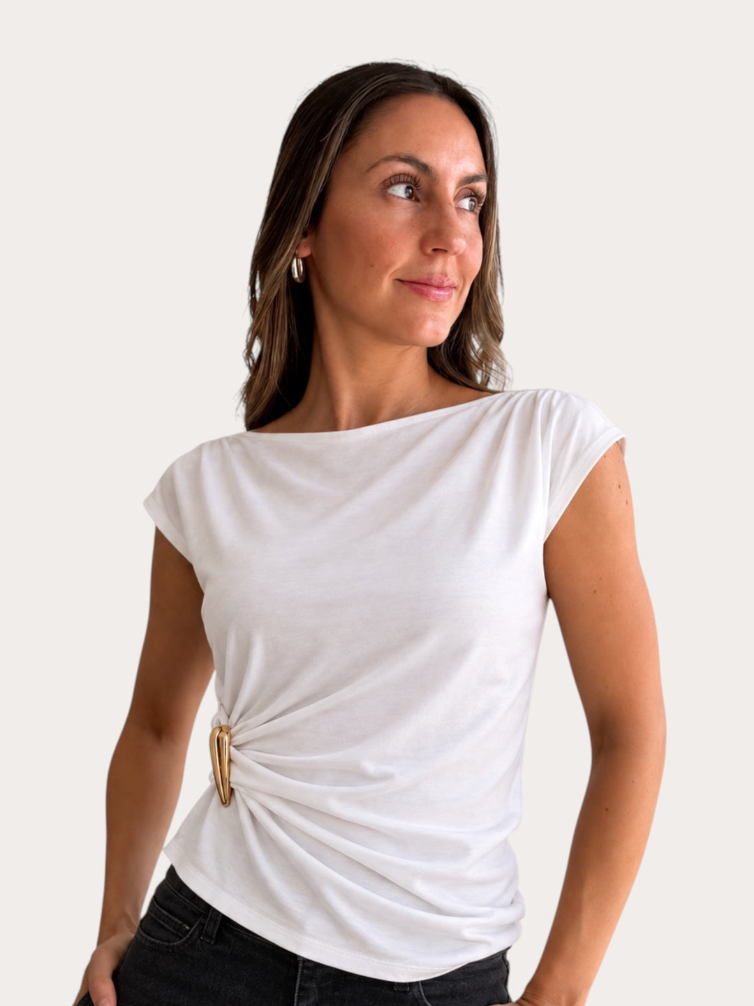 Polera drapeada Soma