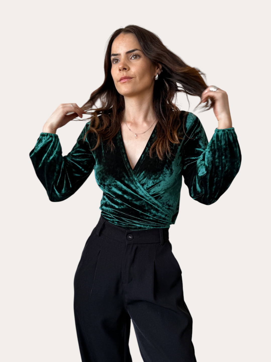 Top Cami velvet verde