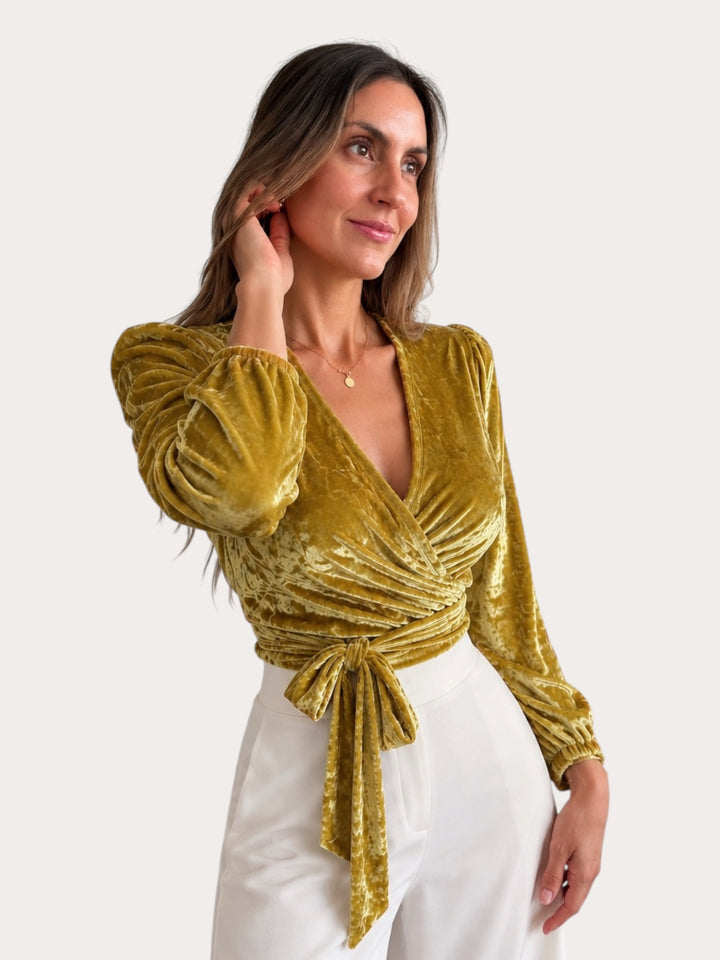 Top Cami velvet amarillo