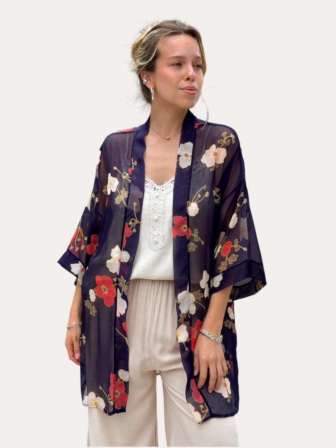 Kimono Cielo azul marino