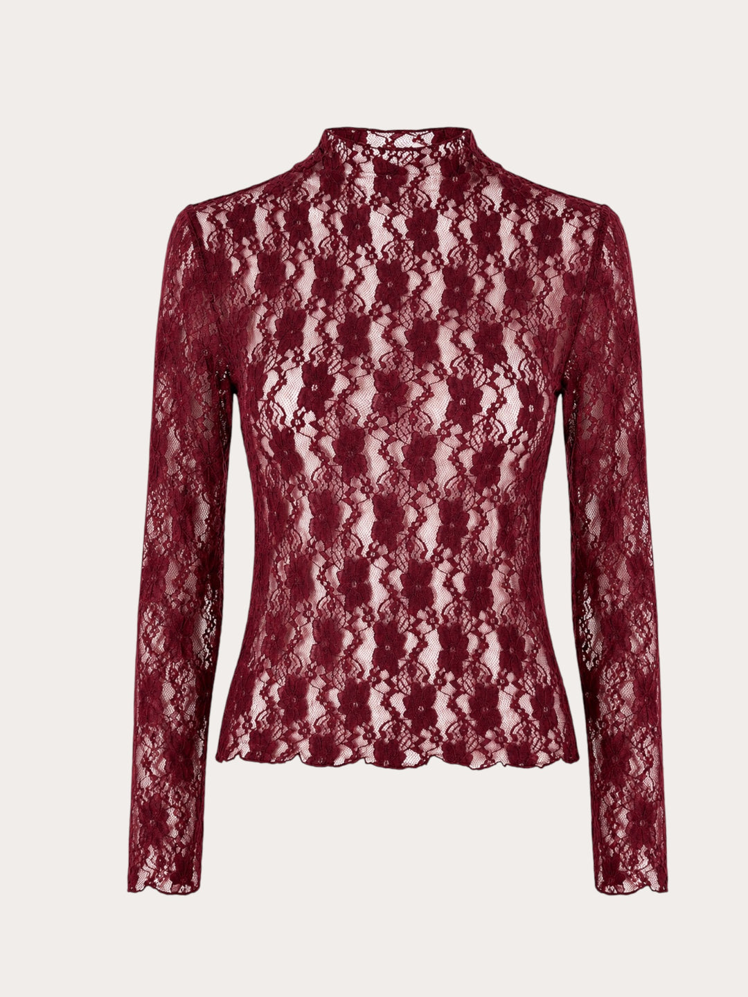Top encaje cuello alto