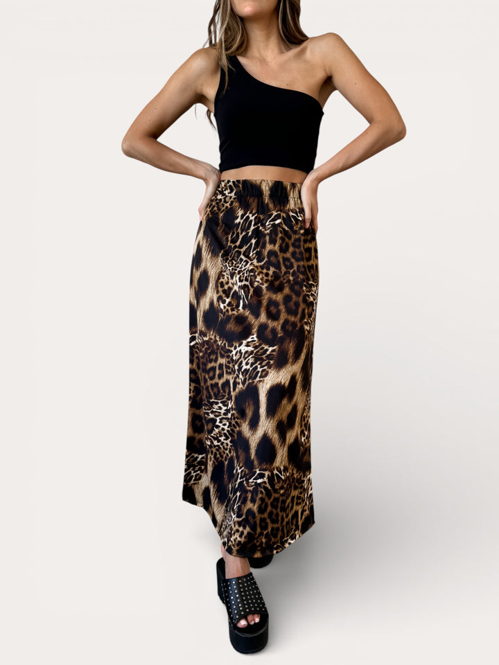 Falda Rita print café