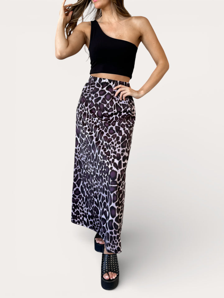Falda Rita print gris